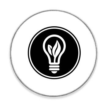 Light bulb icon - Round  fridge magnet - white - Front