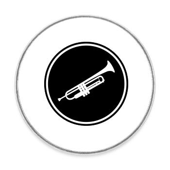 musique de trompette - Magnet rond - blanc - Devant