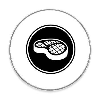 Fleisch steak symbol - Runder Kühlschrankmagnet - Weiß - Vorne