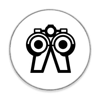 binoculars - Round  fridge magnet - white - Front