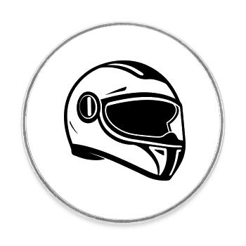Helm - Runder Kühlschrankmagnet - Weiß - Vorne