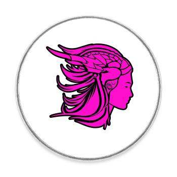 Viking Woman Viking Warrior - Round  fridge magnet - white - Front
