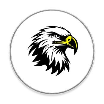 Eagle Head Silhouette - Round  fridge magnet - white - Front