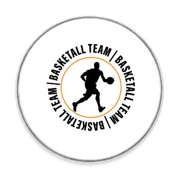 Équipe de basket-ball Club Homme - Magnet rond - blanc - Devant