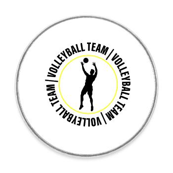 Joueurs de club de l’équipe de volley-ball - Magnet rond - blanc - Devant