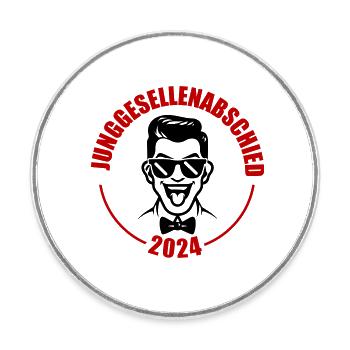 Bachelor Party 2024 - Round  fridge magnet - white - Front