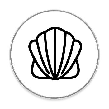 Shell - Round  fridge magnet - white - Front