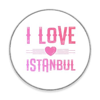 I Love Istanbul - Round  fridge magnet - white - Front
