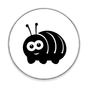 Caterpillar - Round  fridge magnet - white - Front