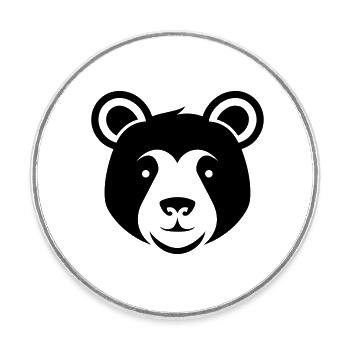 Bär - Runder Kühlschrankmagnet - Weiß - Vorne