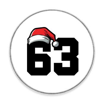 63 Zahl Weihnachten - Runder Kühlschrankmagnet - Weiß - Vorne