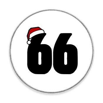 66 Zahl Weihnachten - Runder Kühlschrankmagnet - Weiß - Vorne