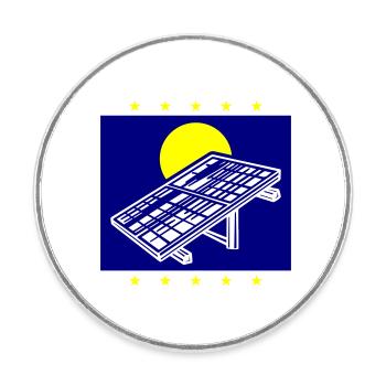 Photovoltaic System Solar Energy - Round  fridge magnet - white - Front