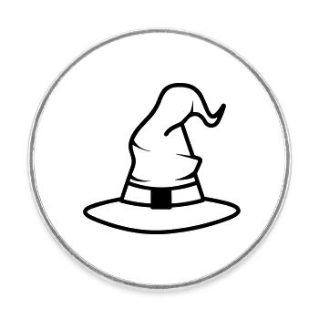 chapeau magique - Magnet rond - blanc - Devant