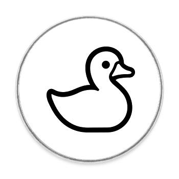 Canard - Magnet rond - blanc - Devant