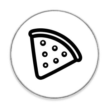 Pizza slice - Round  fridge magnet - white - Front