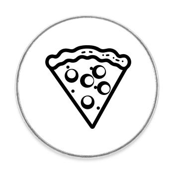 Pizza slice - Round  fridge magnet - white - Front