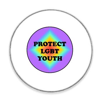 LGBT-Jugendliche schützen - Runder Kühlschrankmagnet - Weiß - Vorne