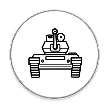 tank - Round  fridge magnet - white - Front