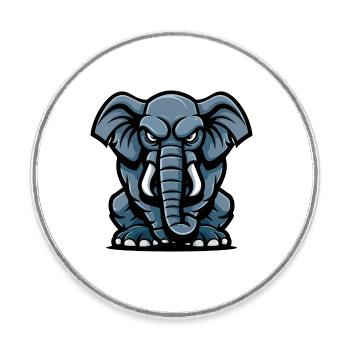 Bande dessinée éléphant - Magnet rond - blanc - Devant