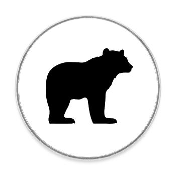 Bär - Runder Kühlschrankmagnet - Weiß - Vorne