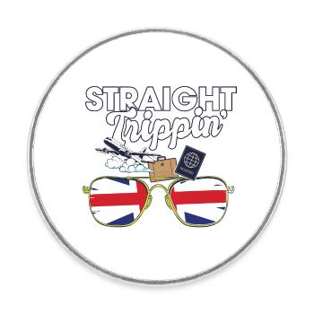 Straight Trippin' Britain Vacation Tour Travel - Runder Kühlschrankmagnet - Weiß - Vorne
