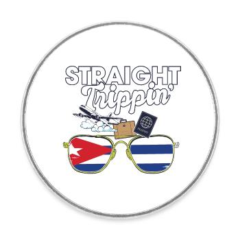 Straight Trippin' Cuba Vacation Tour Travel Trip - Runder Kühlschrankmagnet - Weiß - Vorne