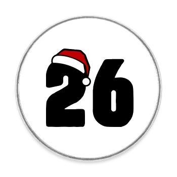 26 Zahl Weihnachten - Runder Kühlschrankmagnet - Weiß - Vorne