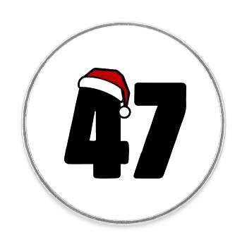 47 Number Christmas - Round  fridge magnet - white - Front