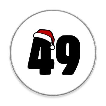 49 Zahl Weihnachten - Runder Kühlschrankmagnet - Weiß - Vorne