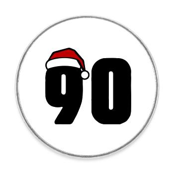90 Zahl Weihnachten - Runder Kühlschrankmagnet - Weiß - Vorne