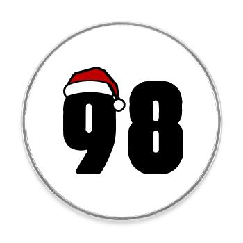 98 Number Christmas - Round  fridge magnet - white - Front