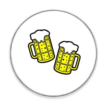 Beer Symbol Booze - Round  fridge magnet - white - Front