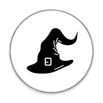 chapeau magique - Magnet rond - blanc - Devant