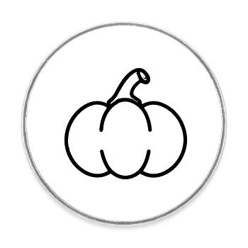 pumpkin - Round  fridge magnet - white - Front