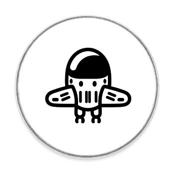 flying saucer - Round  fridge magnet - white - Front