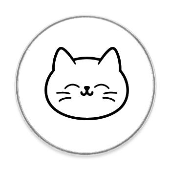Kitten - Round  fridge magnet - white - Front