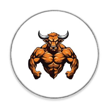 Bull Bull Beast Fitness - Magnet rond - blanc - Devant