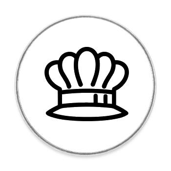 Chef de cuisine - Round  fridge magnet - white - Front