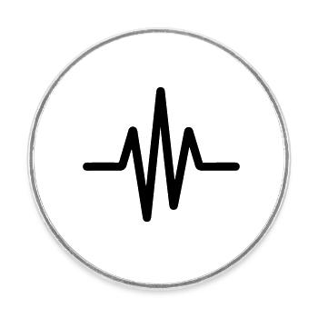 Pulse, heartbeat - Round  fridge magnet - white - Front