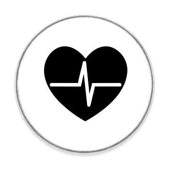 heartbeat - Round  fridge magnet - white - Front