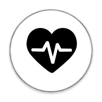 heartbeat - Round  fridge magnet - white - Front