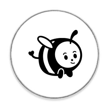 Abeille - Magnet rond - blanc - Devant