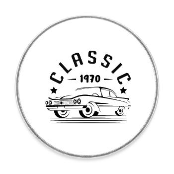 Classic 1970. - Round  fridge magnet - white - Front