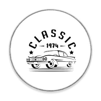Classic 1974. - Round  fridge magnet - white - Front