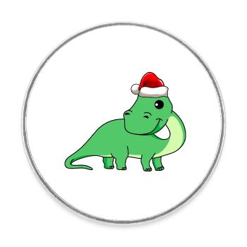 Dinosaurier brontosaurus Weihnachten - Runder Kühlschrankmagnet - Weiß - Vorne