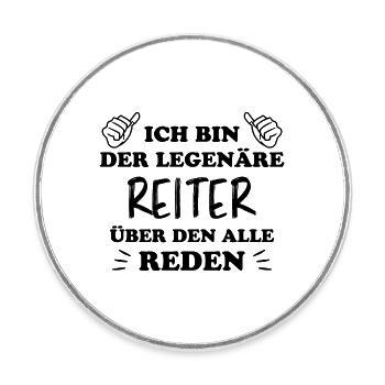 Reiter Reiten Lustiger Spruch Pferdesport Geschenk - Runder Kühlschrankmagnet - Weiß - Vorne