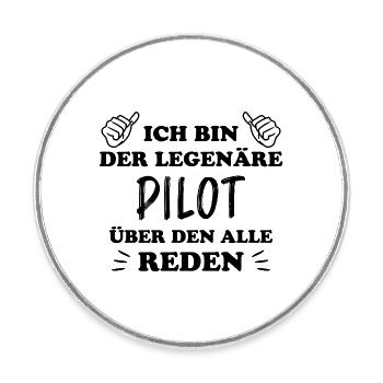 Pilot Lustige Spruch Flug Flugsport Pilot Geschenk - Runder Kühlschrankmagnet - Weiß - Vorne