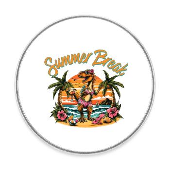 Summer Break Wommen - Runder Kühlschrankmagnet - Weiß - Vorne