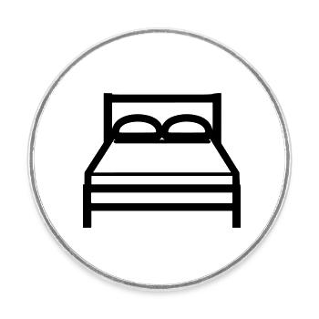 Bett - Runder Kühlschrankmagnet - Weiß - Vorne